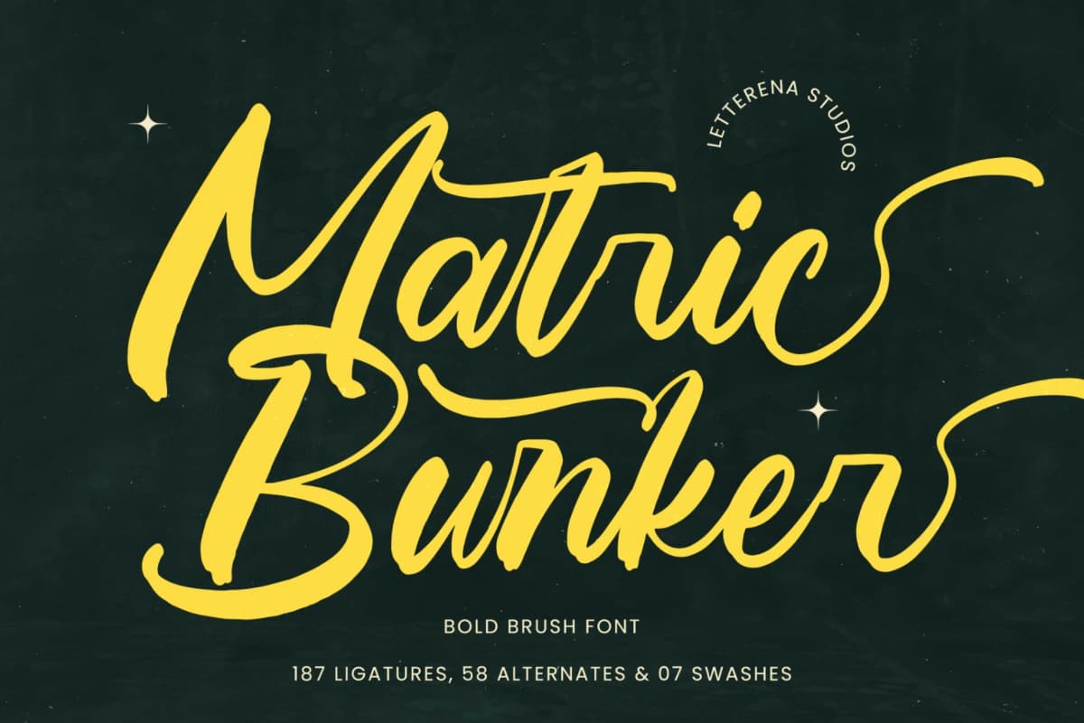 Preview of Matric Bunker - Bold Brush Font font