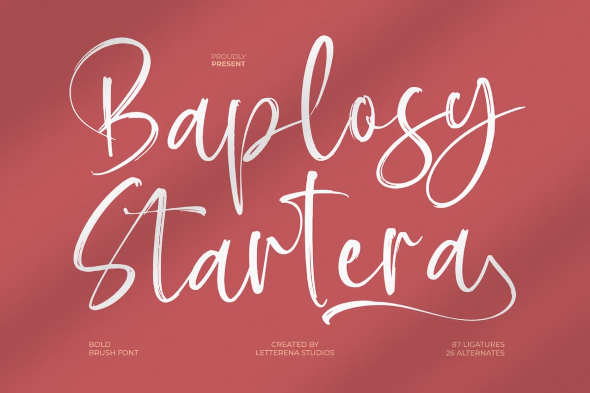 Preview of Baplosy Startera - Bold Brush Font font