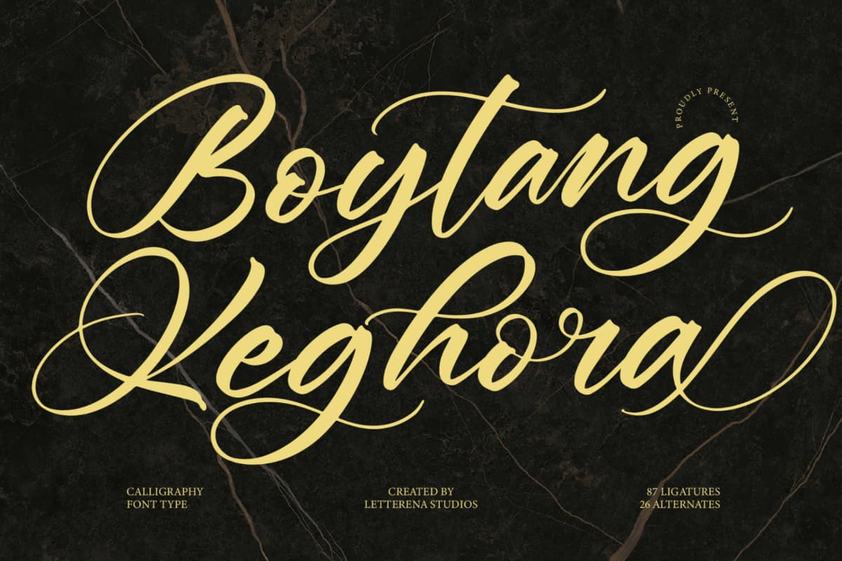 Preview of Boytang Keghora - Calligraphy Font Type font