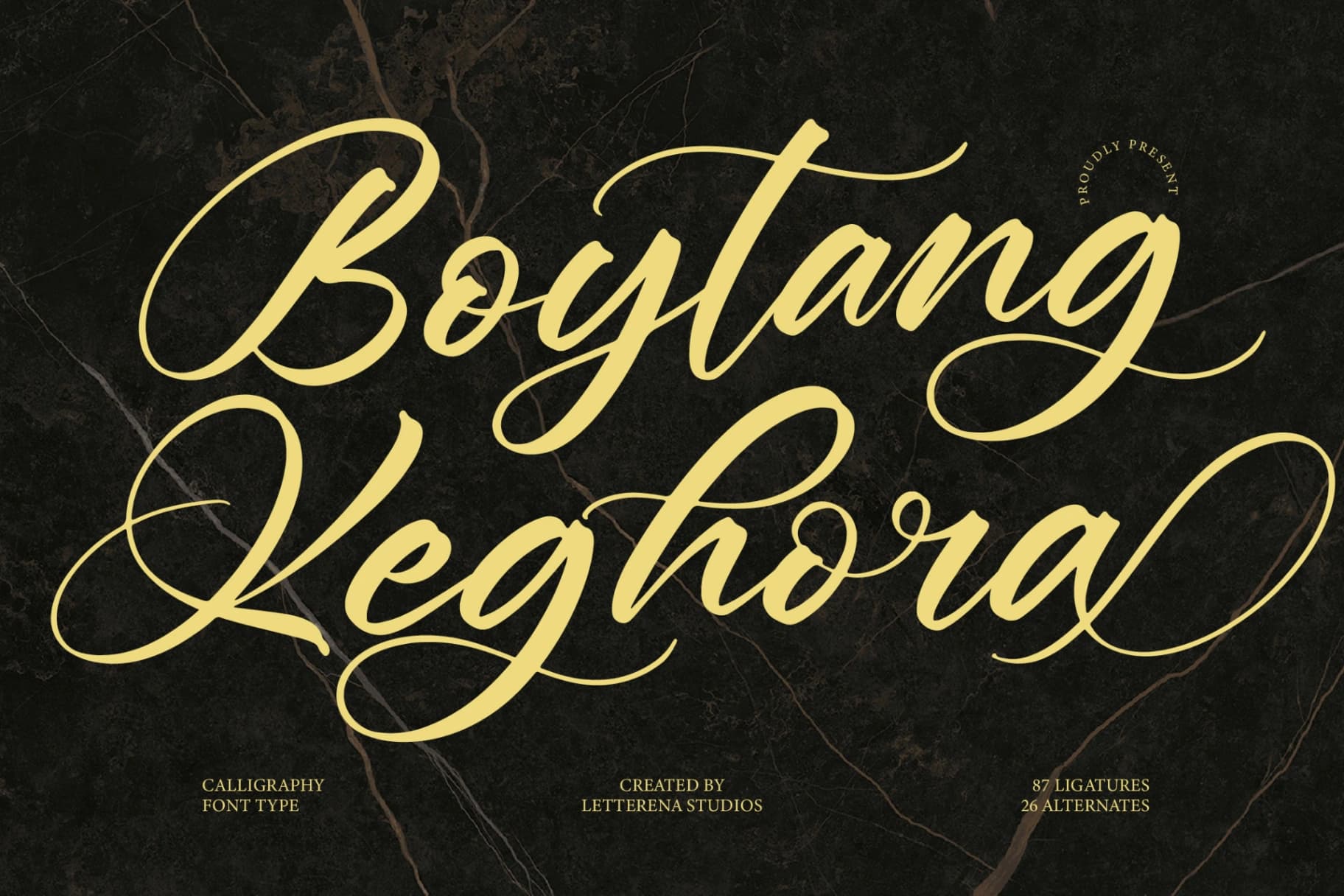 Preview of Boytang Keghora - Calligraphy Font Type font