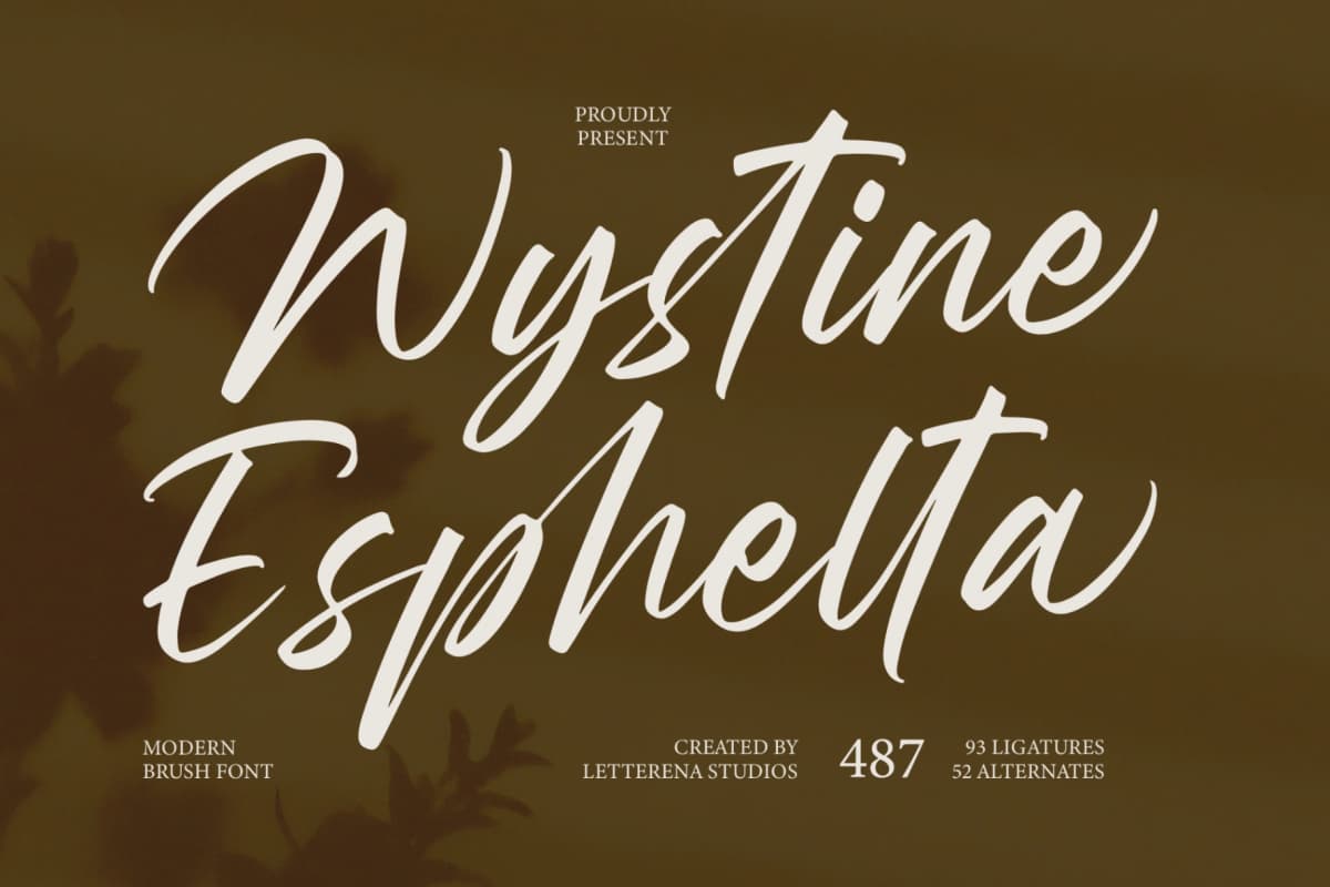 Preview of Wystine Esphelta - Modern Brush Font font