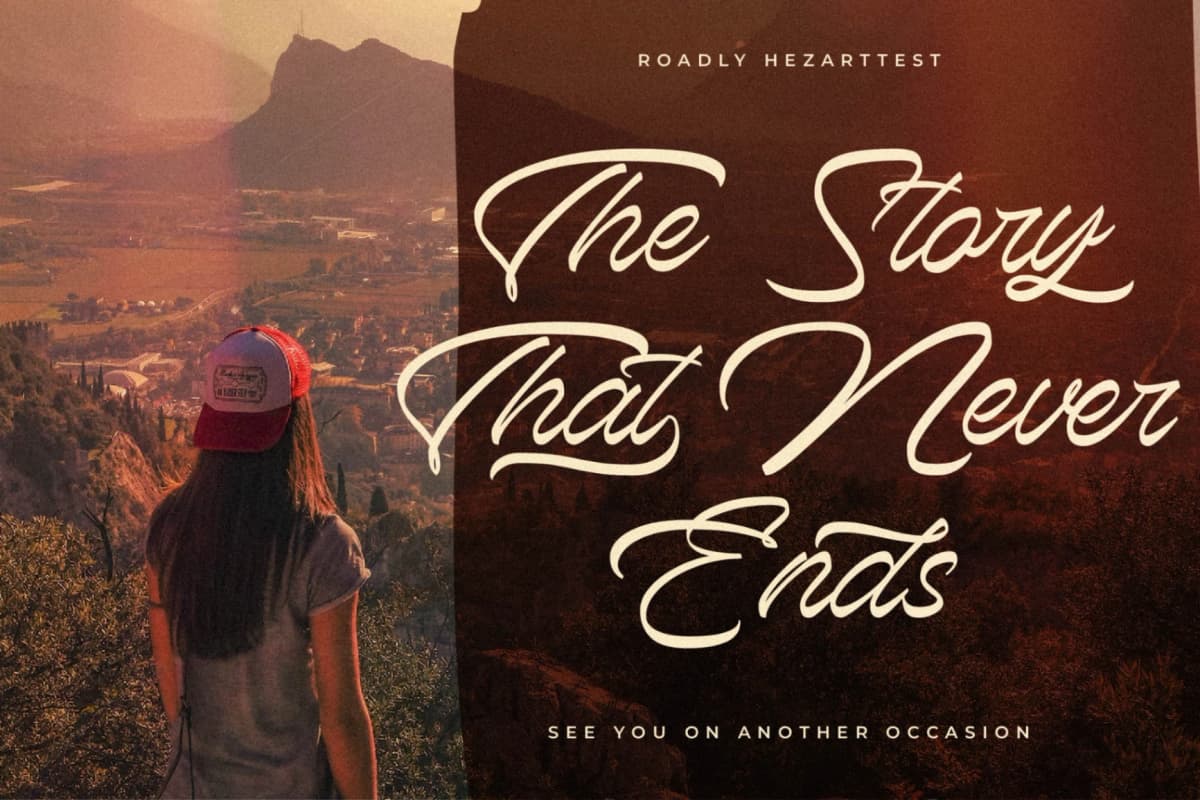 Roadly Hezarttest - Modern Handwritten Script font preview 10