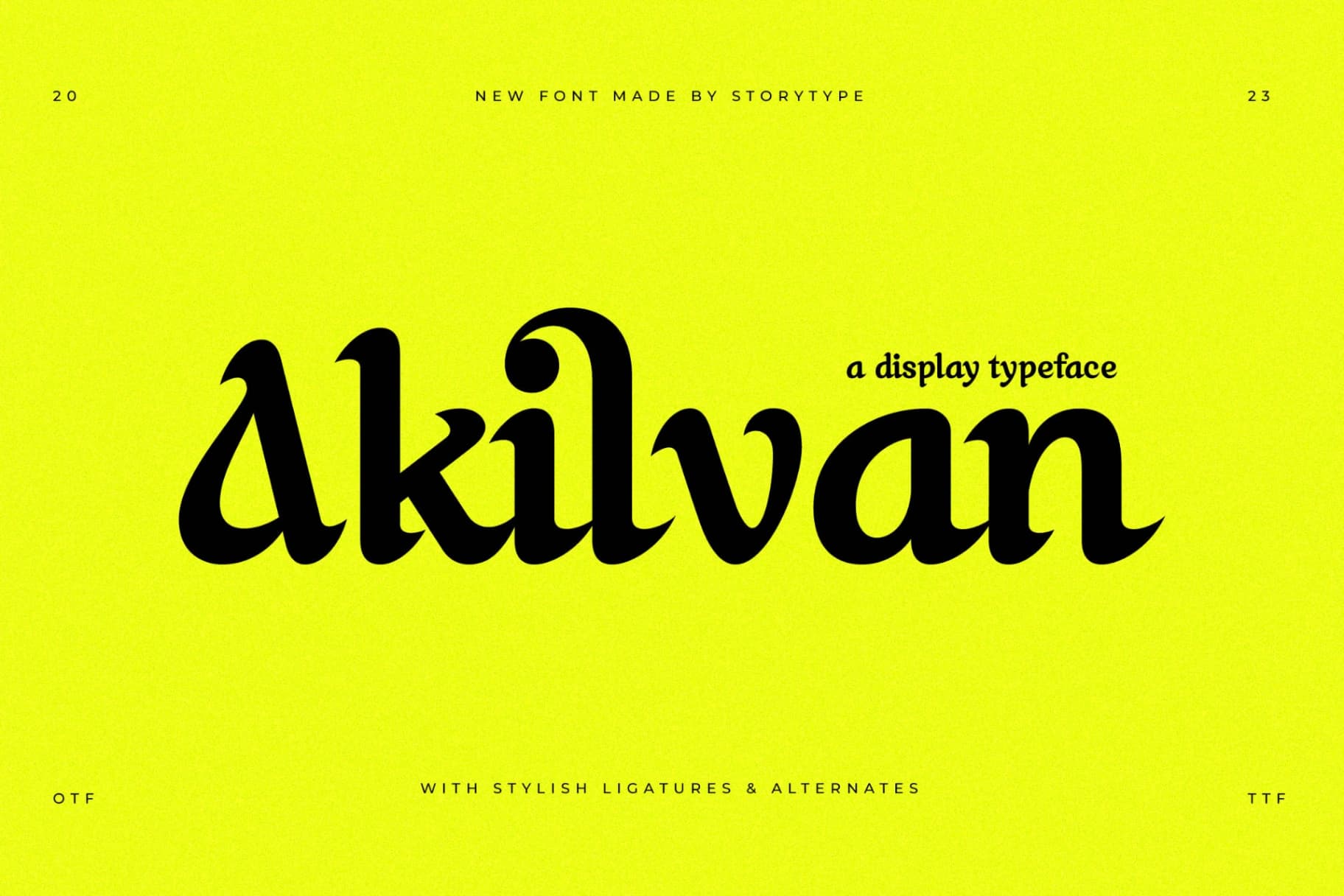 Preview of Akilvan - A Display Typeface Font font