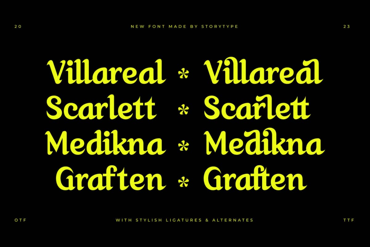 Akilvan - A Display Typeface Font font preview 8