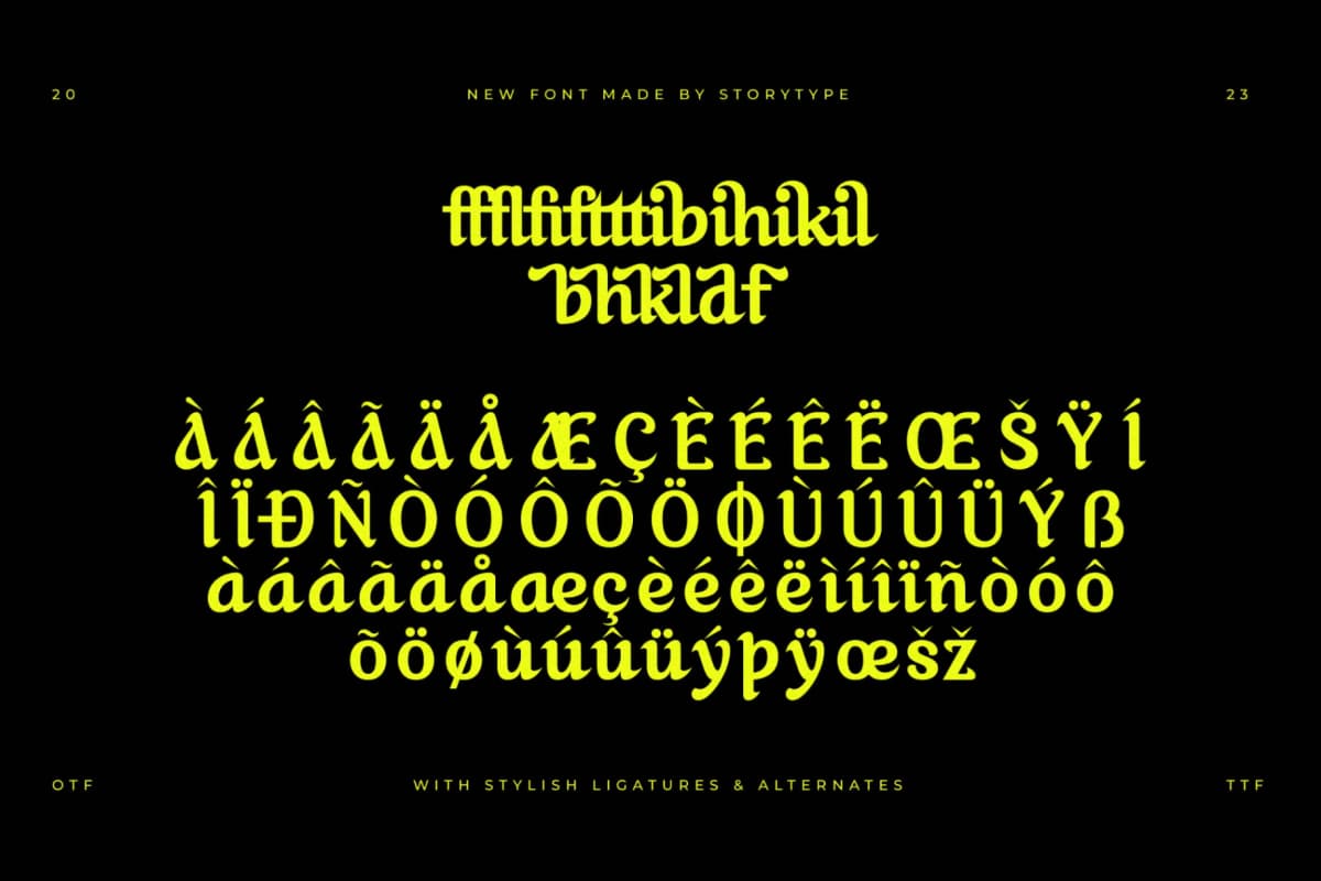 Akilvan - A Display Typeface Font font preview 14