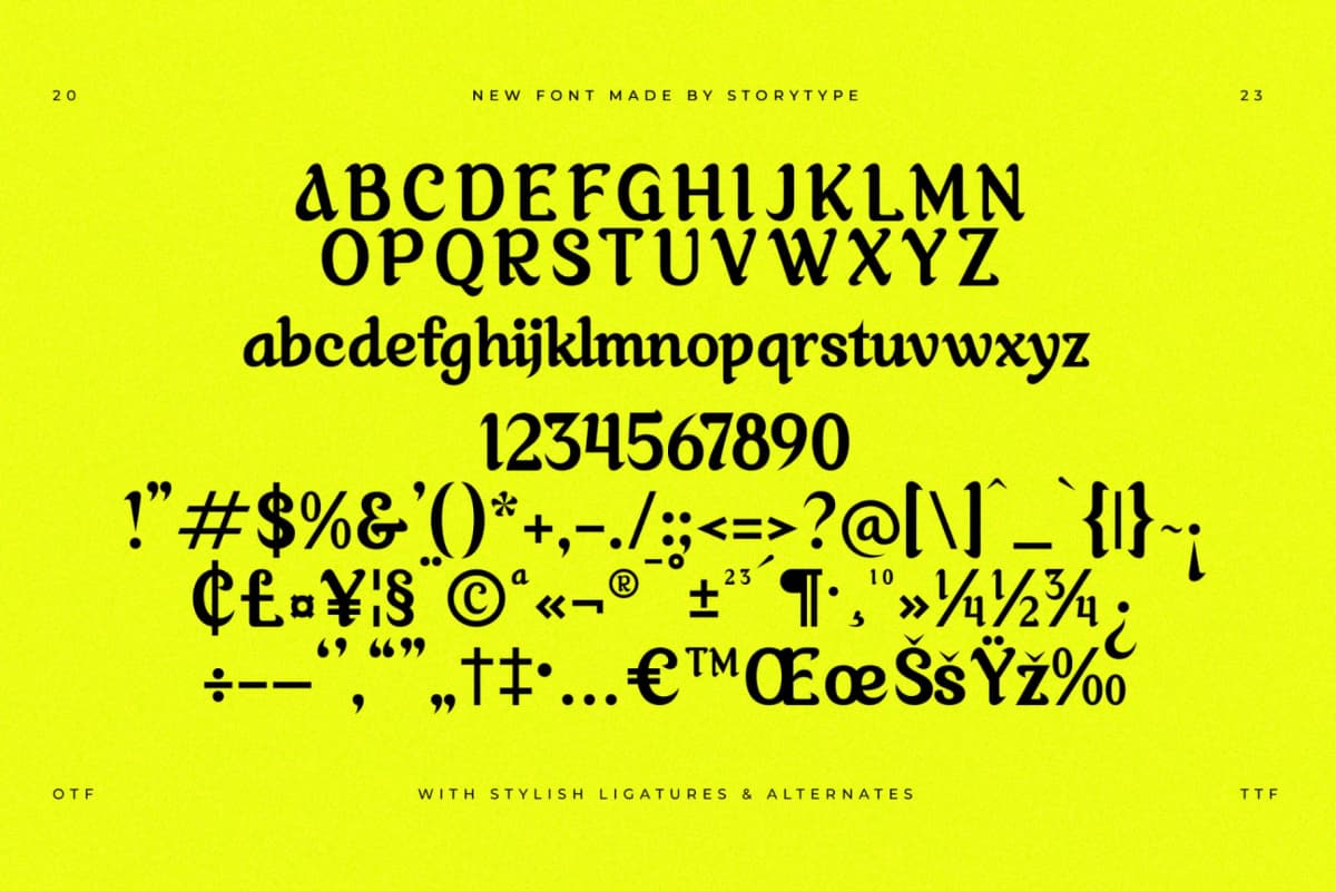 Akilvan - A Display Typeface Font font preview 13