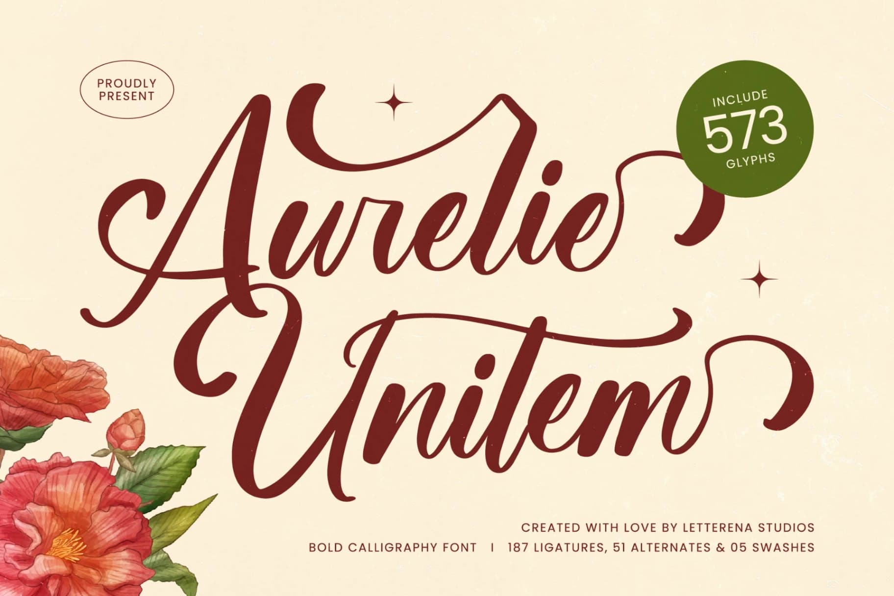 Preview of Aurelie Unitem - Bold Calligraphy Font font