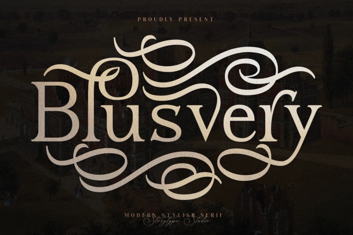 Preview 1 for Blusvery - Modern Stylish Serif Font