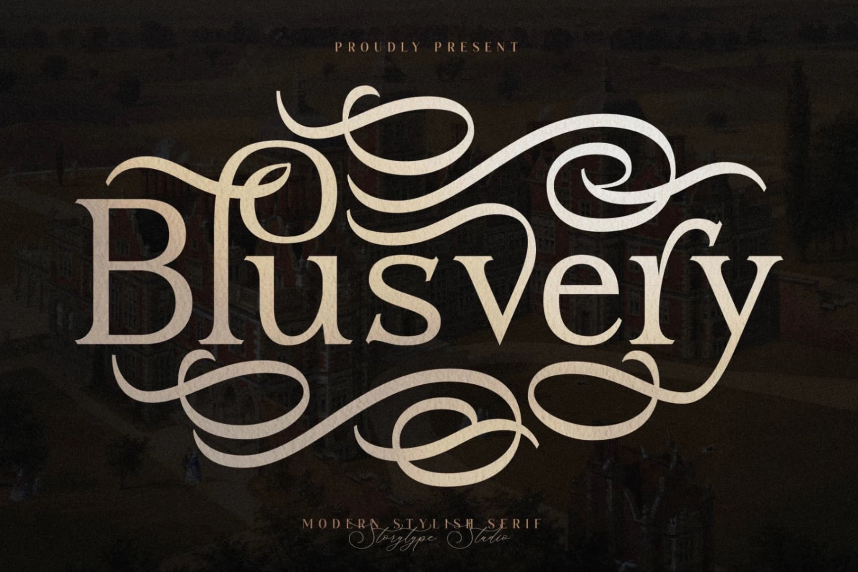 Preview of Blusvery - Modern Stylish Serif Font font