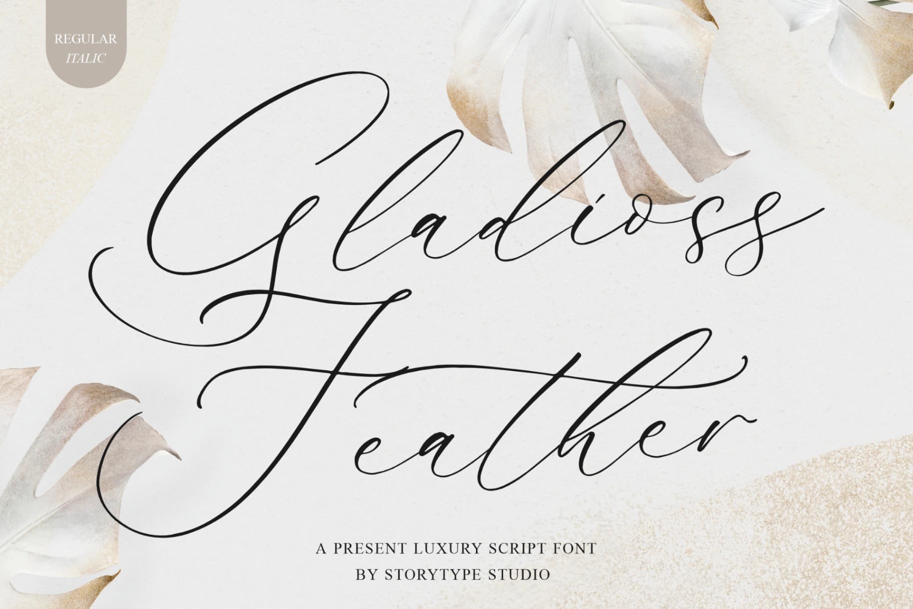 Preview of Gladioss Feather - Luxury Script Font font