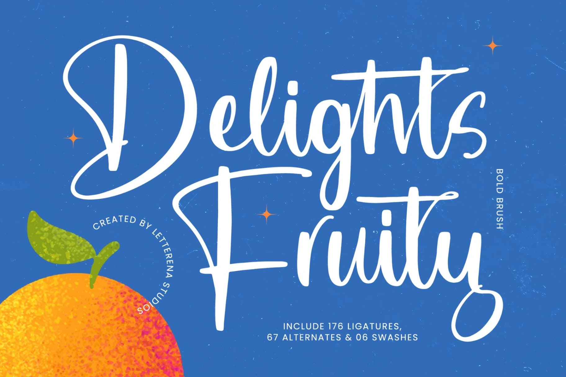 Preview of Delights Fruity - Bold Brush Font font
