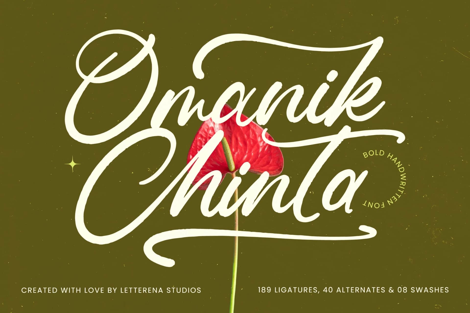 Preview of Omanik Chinta - Bold Handwritten Font font