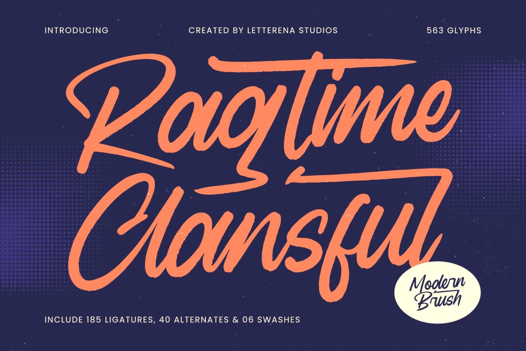 Preview of Ragtime Clansful - Modern Brush Font font