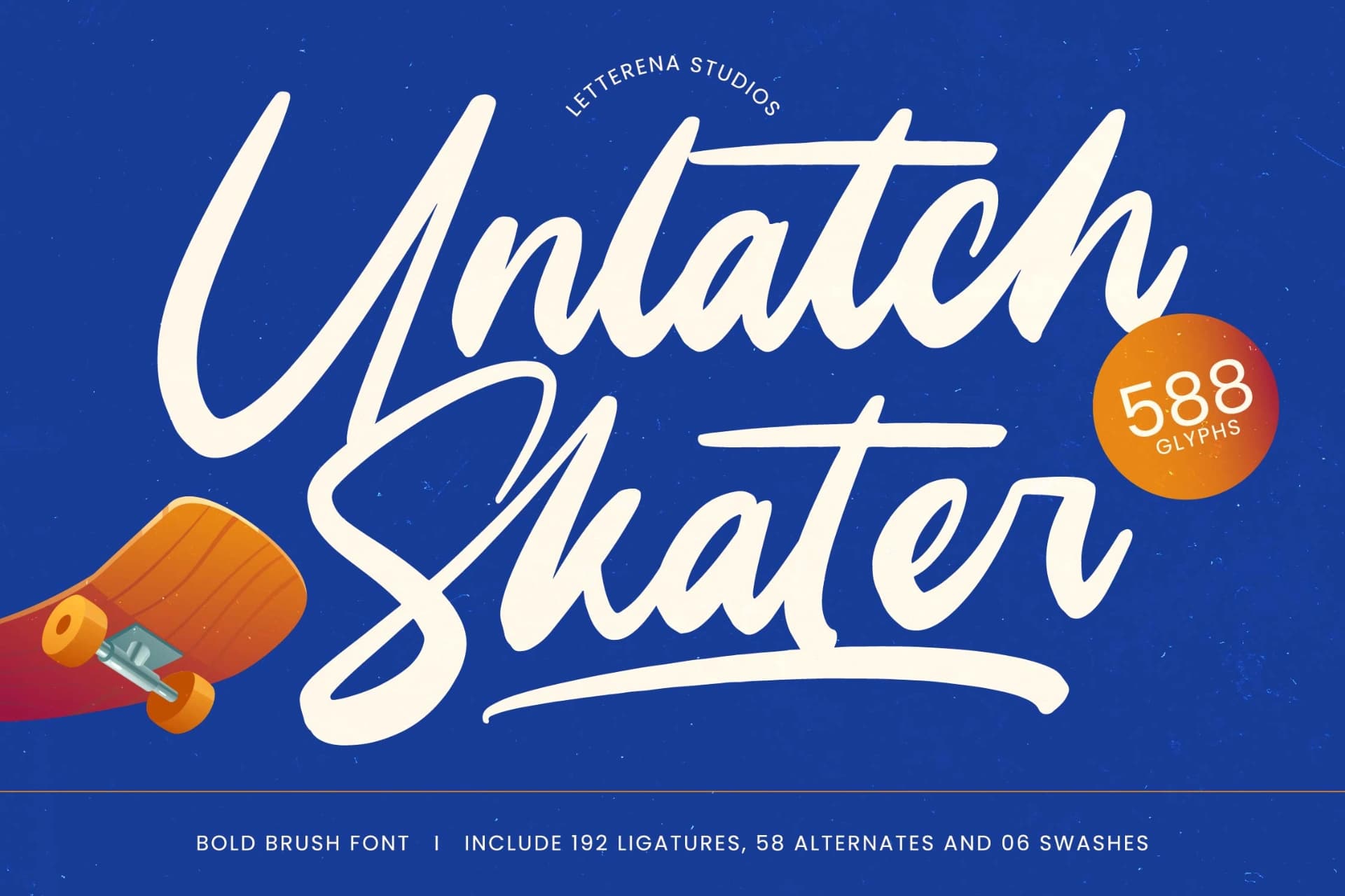 Preview of Unlatch Skater - Bold Brush Font font