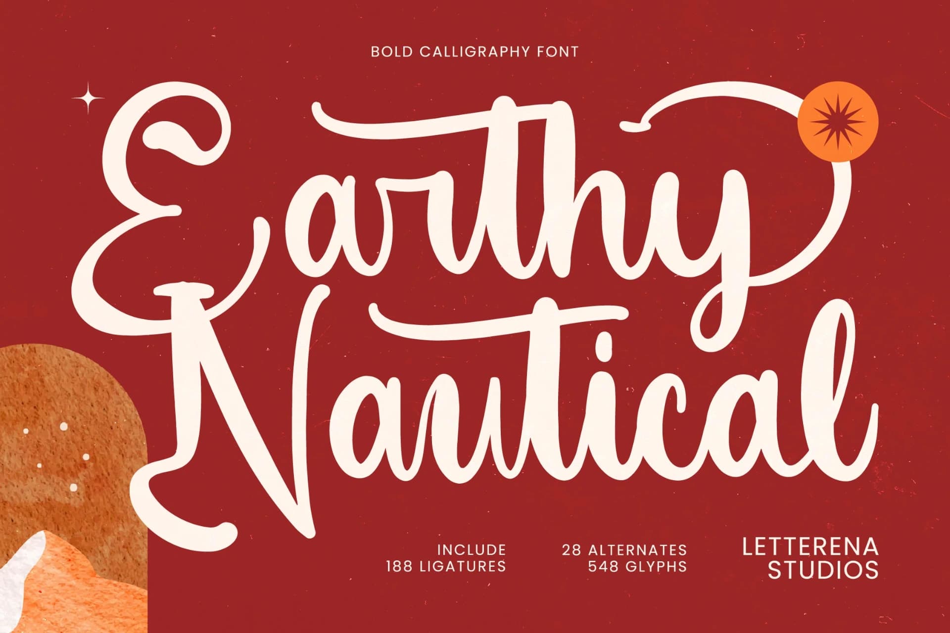 Preview of Earthy Nautical - Bold Calligraphy Font font