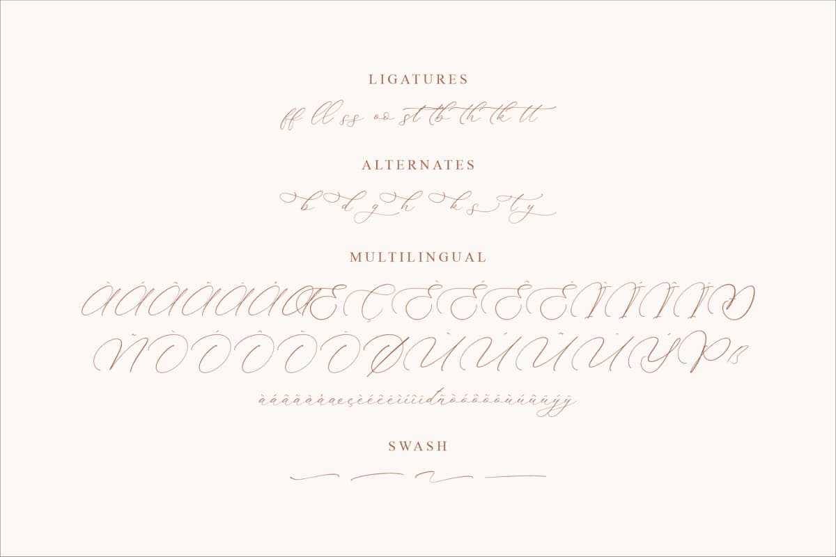 Preview 14 for Madyntha Geradine - Chic Calligraphy Font