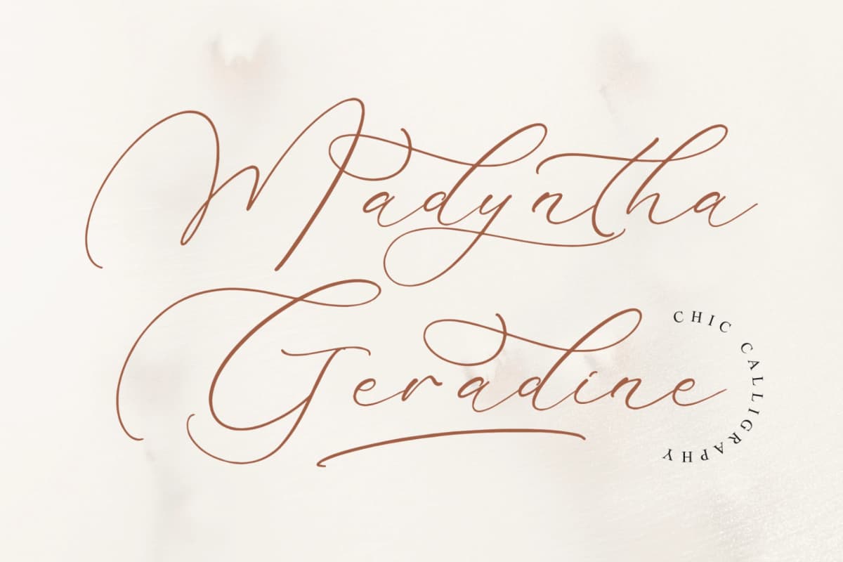 Preview 1 for Madyntha Geradine - Chic Calligraphy Font