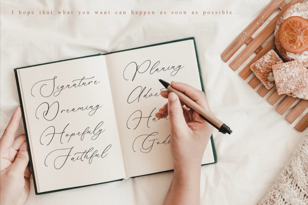 Preview 5 for Madyntha Geradine - Chic Calligraphy Font