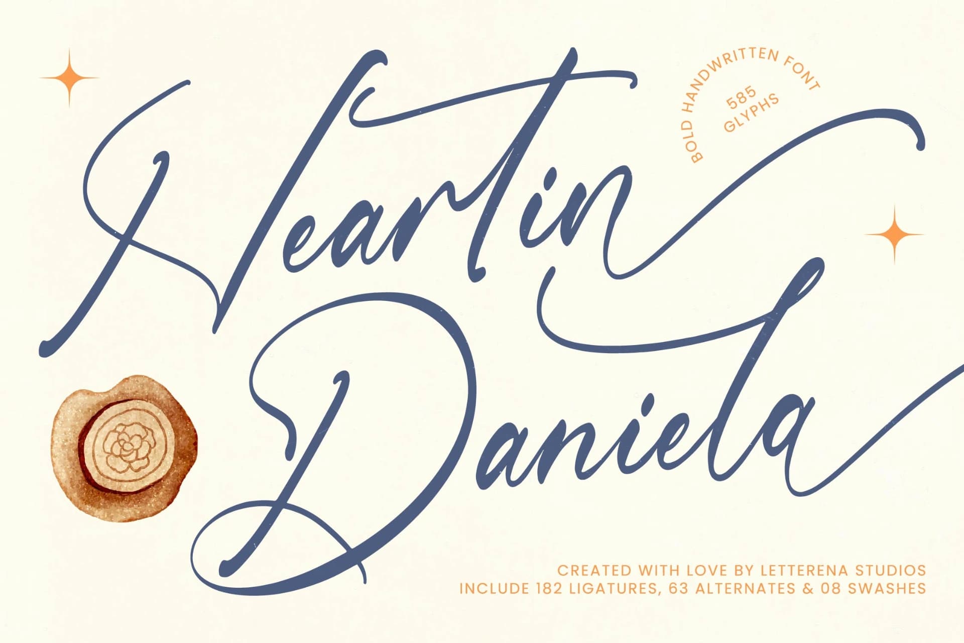 Preview of Heartin Daniela - Bold Handwritten Font font