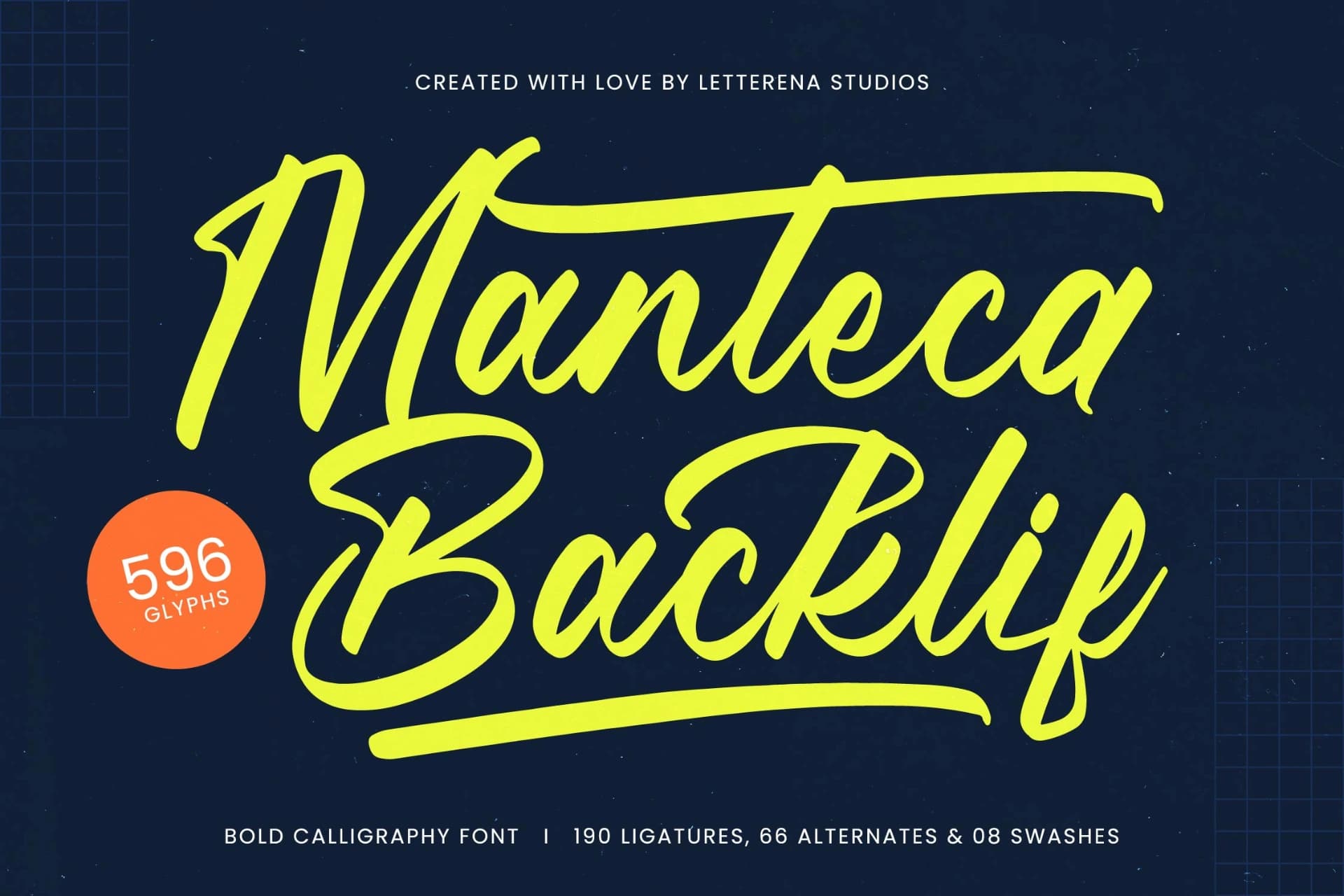 Preview of Manteca Backlif - Bold Calligraphy Font font