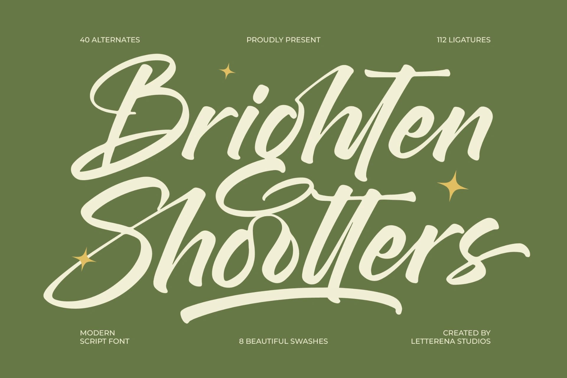 Preview of Brighten Shootters - Modern Script Font font