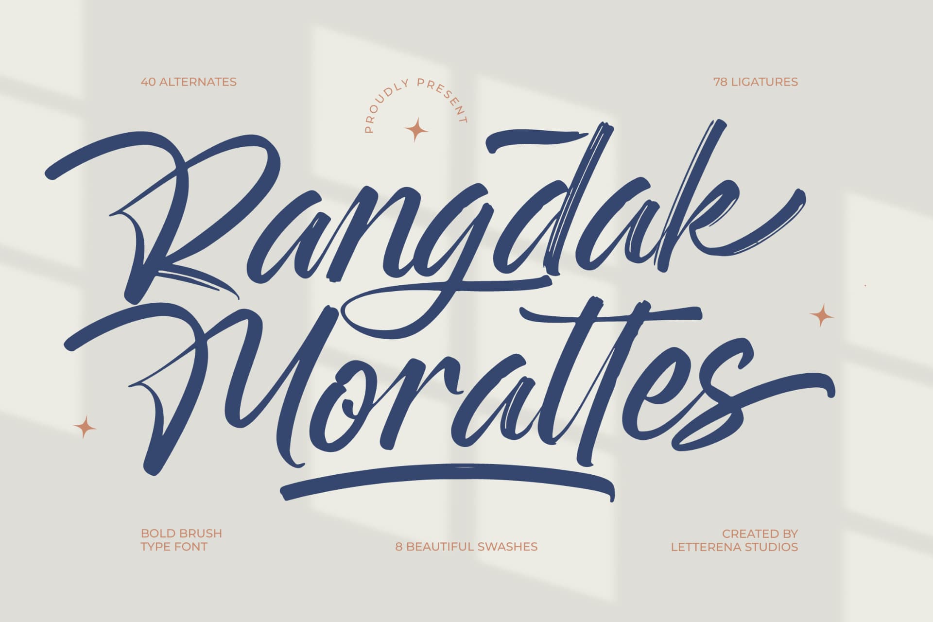 Preview of Rangdak Morattes - Bold Brush Type Font font