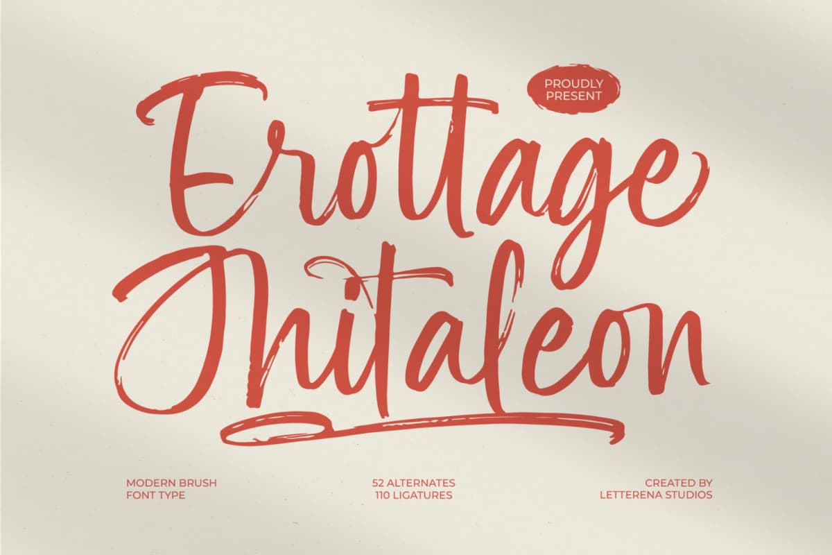 Preview of Erottage Jhitaleon - Modern Brush Font Type font