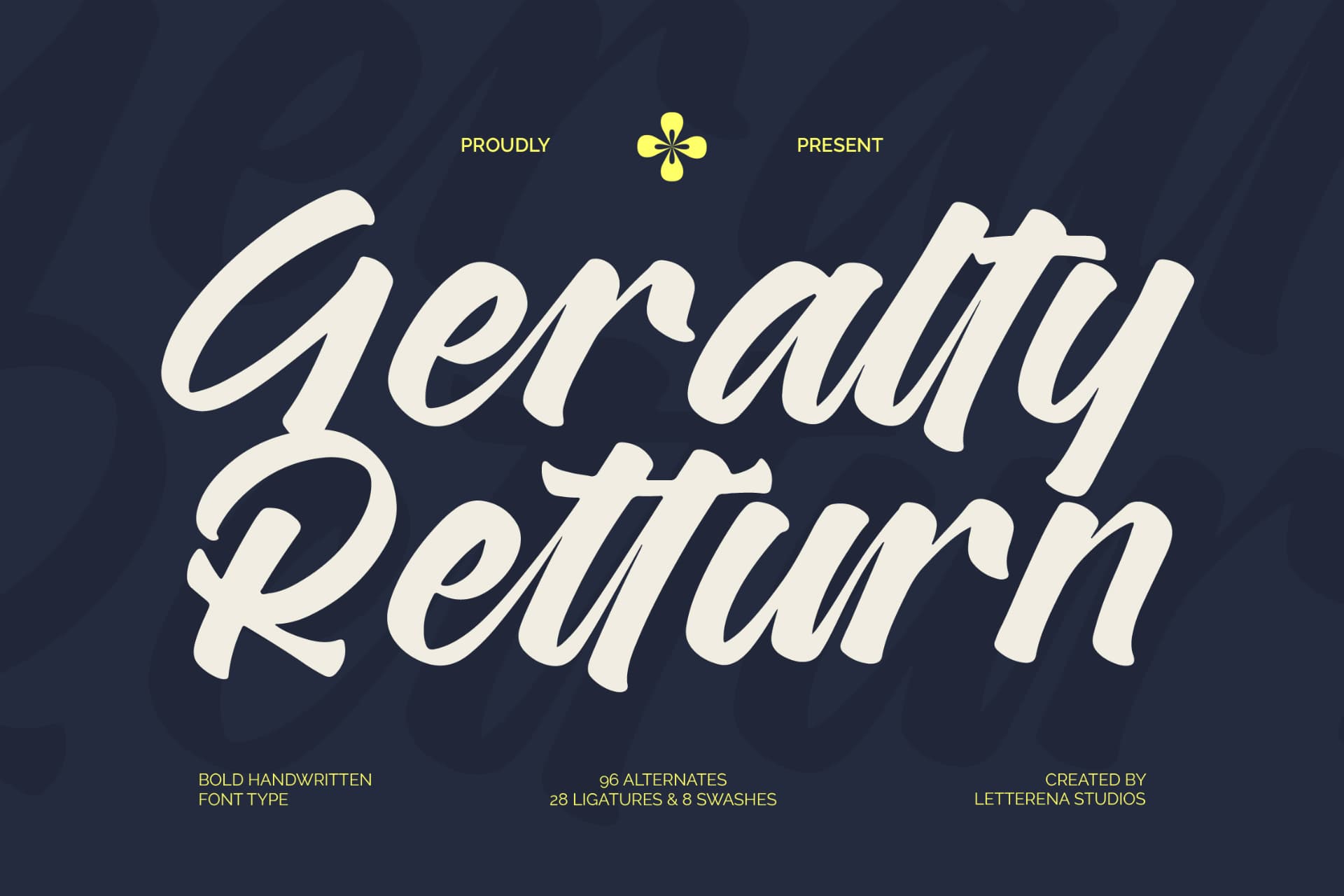 Preview of Geralty Retturn - Bold Handwritten Font Type font