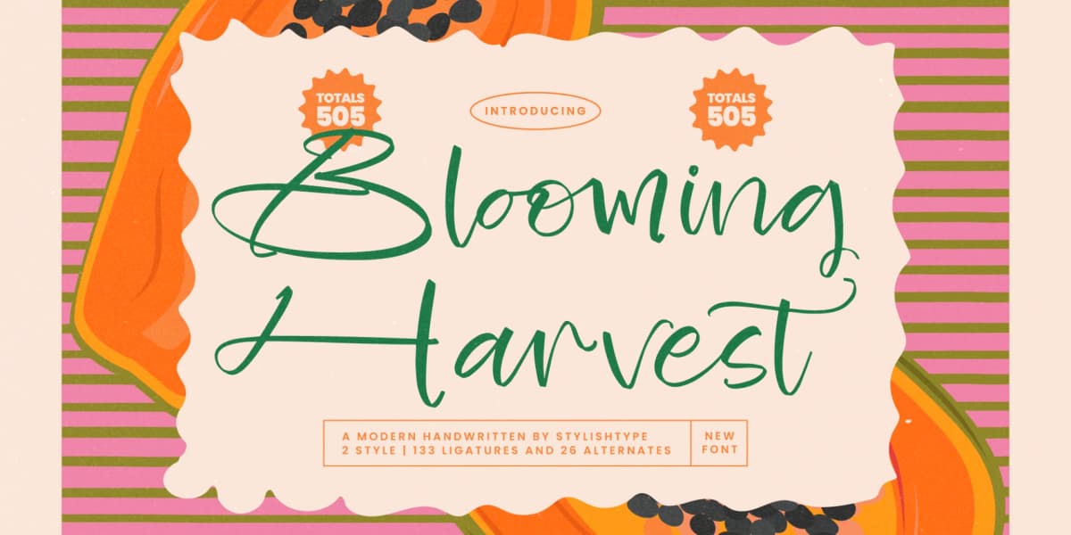 Blooming Harvest - Modern Handwritten Font font preview