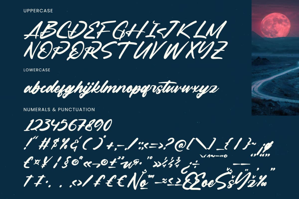 Mountain Silent - Modern Brush Font font preview 17