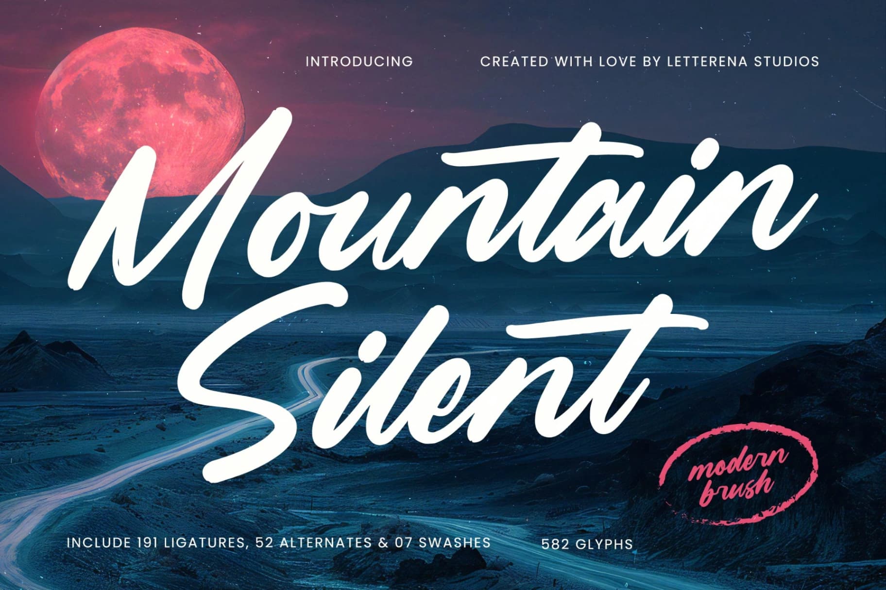 Preview of Mountain Silent - Modern Brush Font font