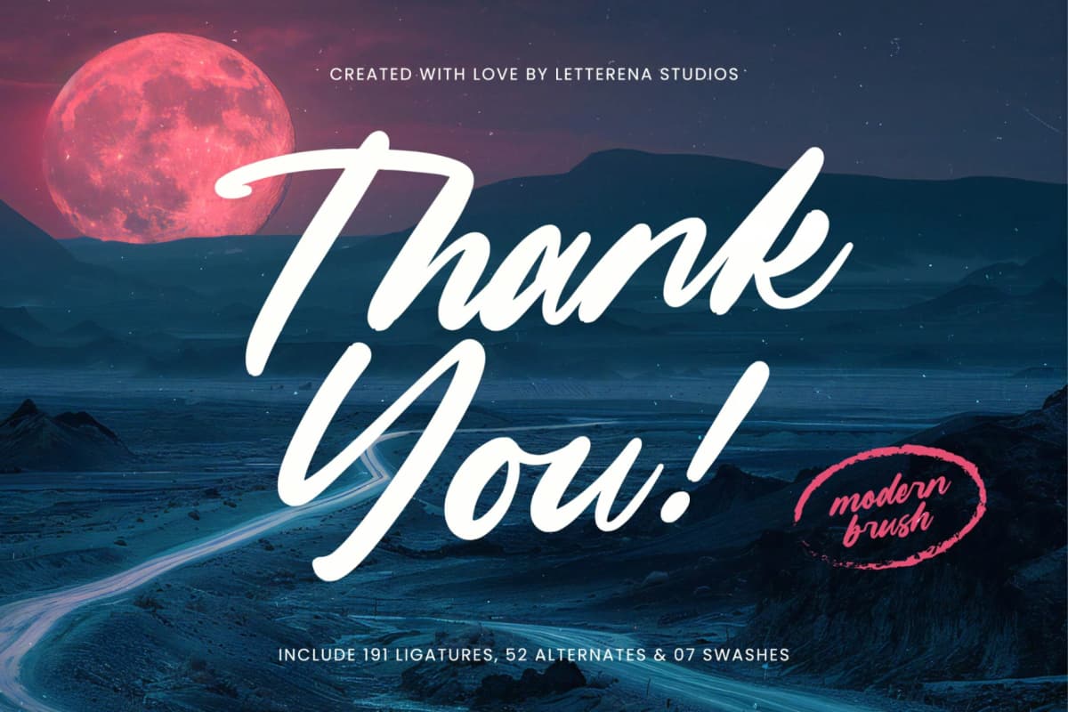 Mountain Silent - Modern Brush Font font preview 20