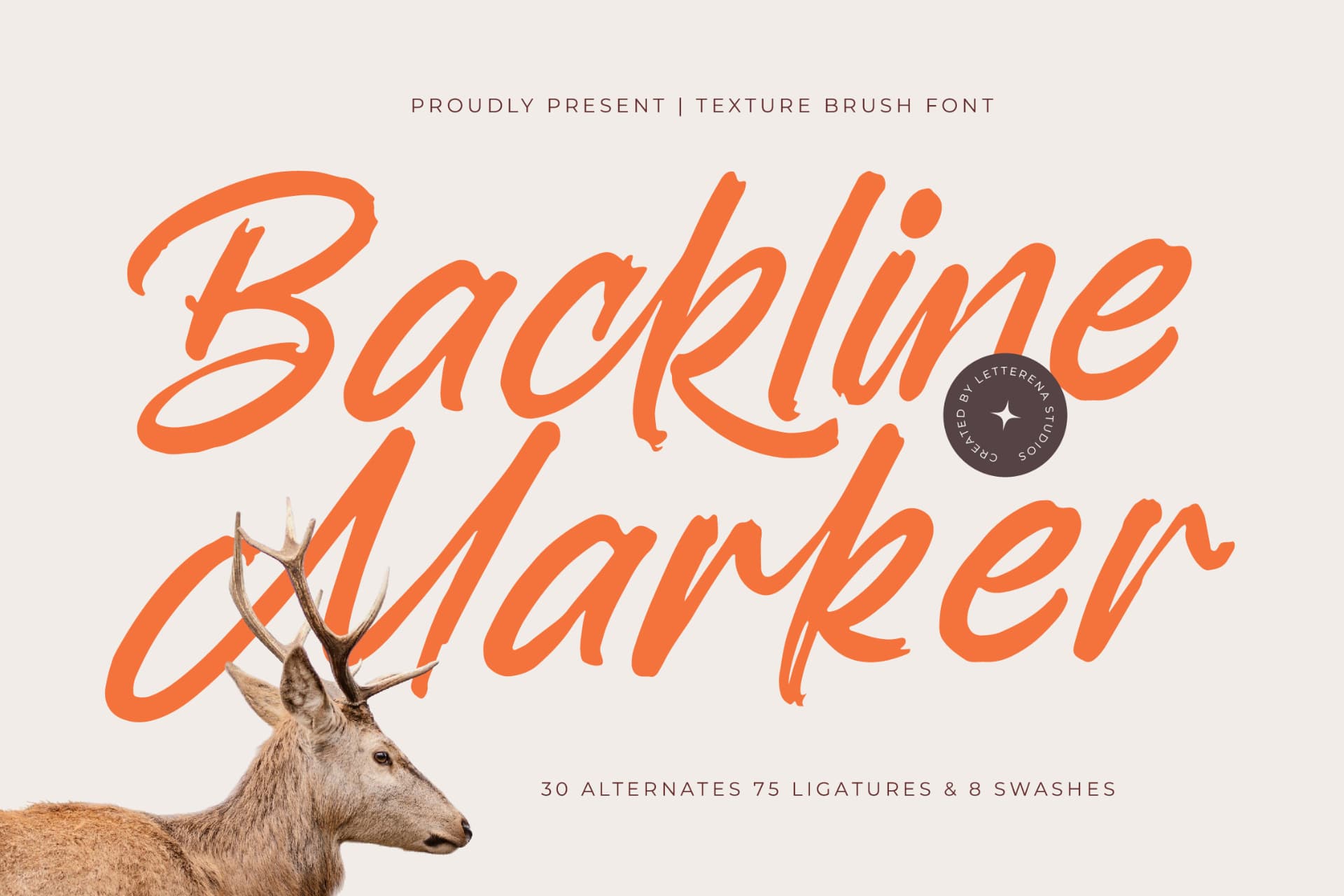 Preview of Backline Marker - Texture Brush Font font