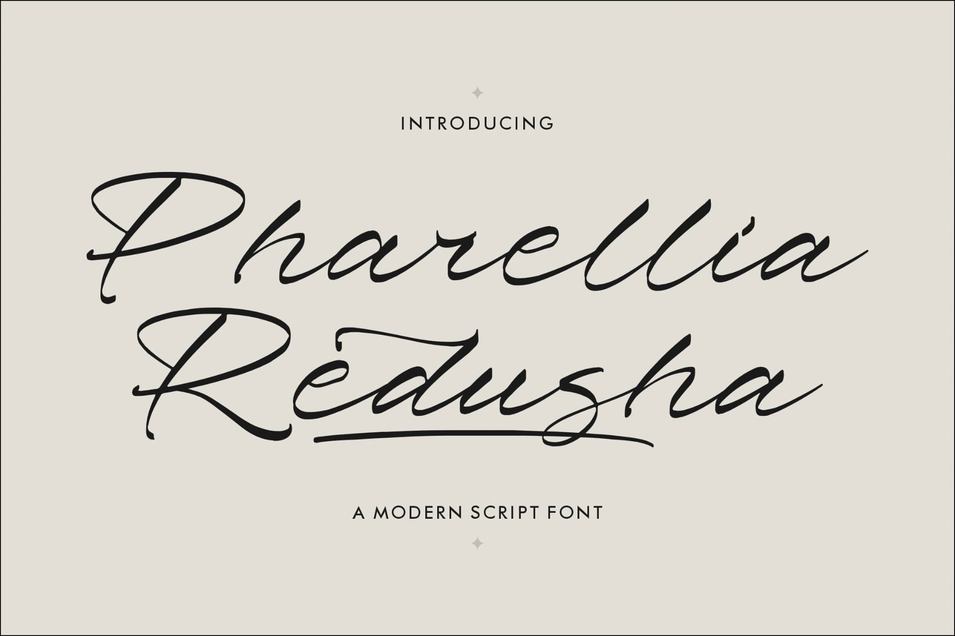 Preview of Pharellia Redusha - A Modern Script Font font