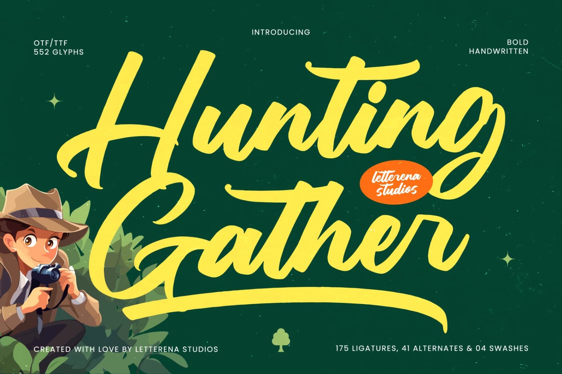 Preview of Hunting Gather - Bold Handwritten Font font