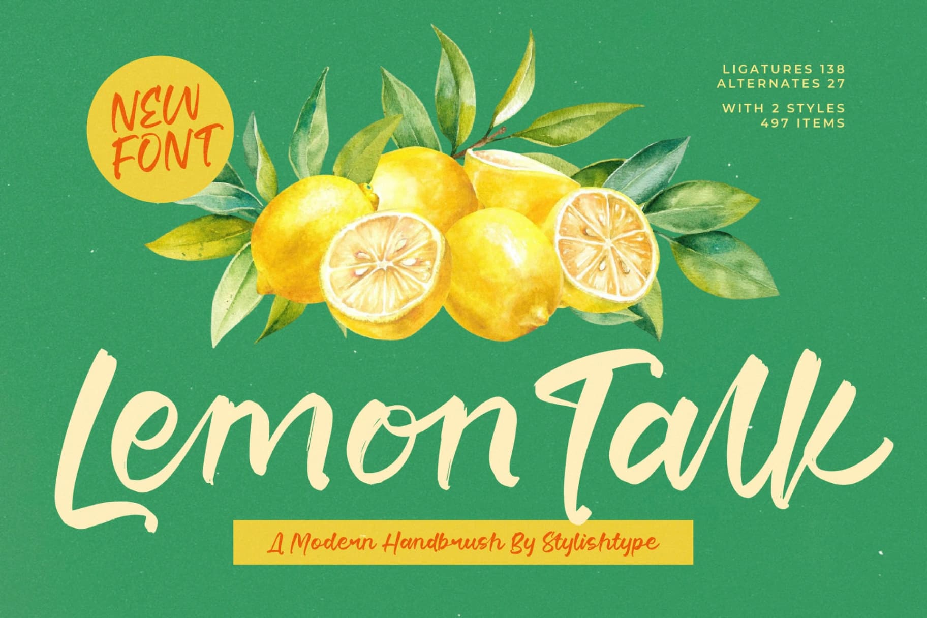 Preview of Lemon Talk - Modern Handbrush Font font