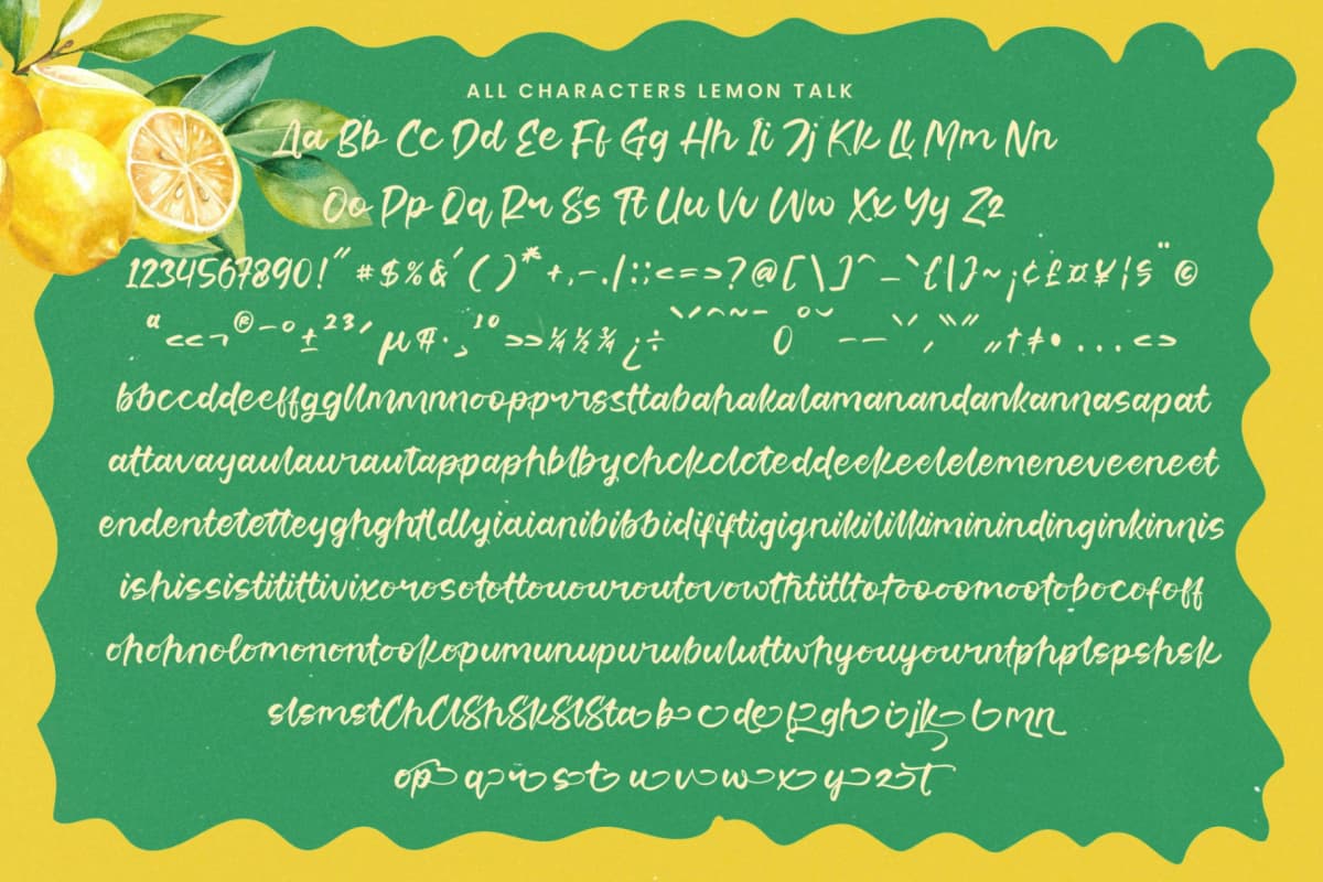Lemon Talk - Modern Handbrush Font font preview 15