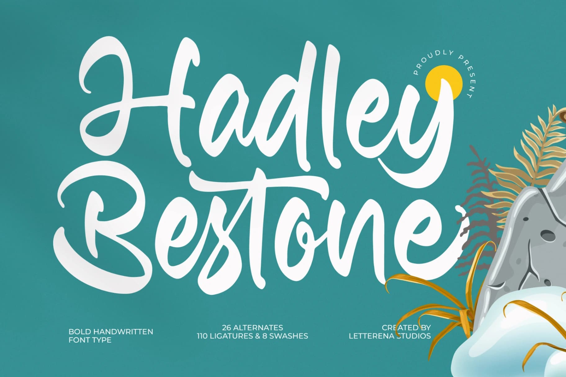 Preview of Hadley Bestone - Bold Handwritten Font Type font
