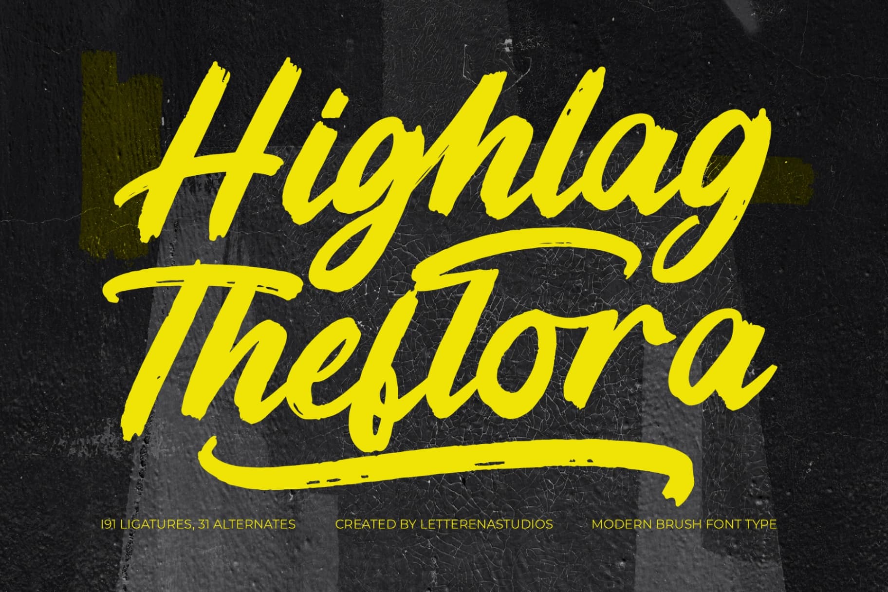 Preview of Highlag Theflora - Modern Brush Font font