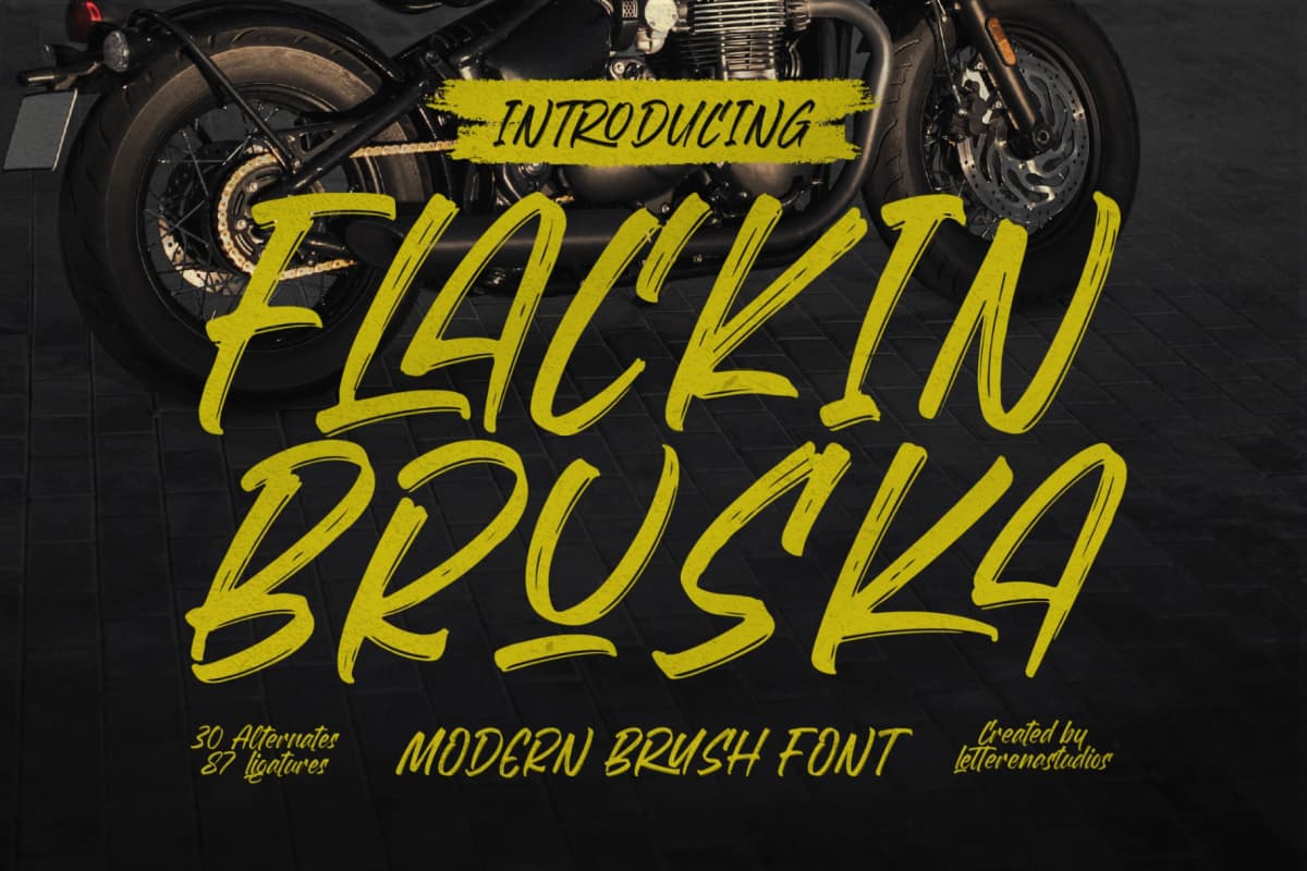 Preview of Flackin Bruska - Modern Brush Font font