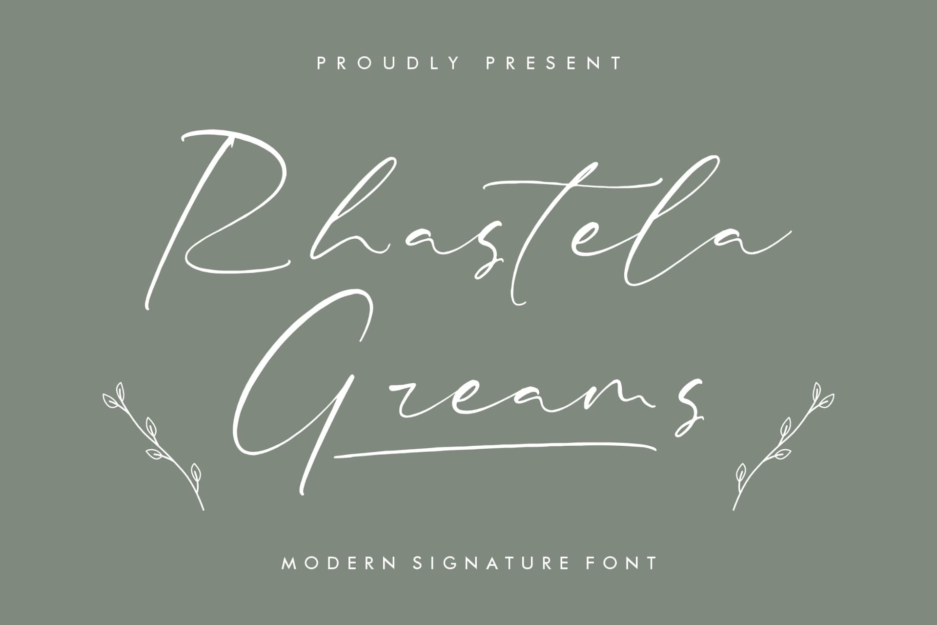 Preview of Rhastela Greams - Modern Signature Font font