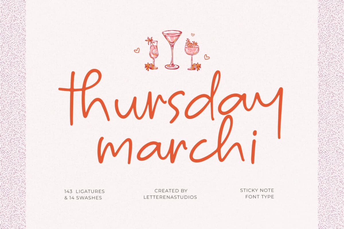 Preview of Thursday Marchi - Sticky Note Font font