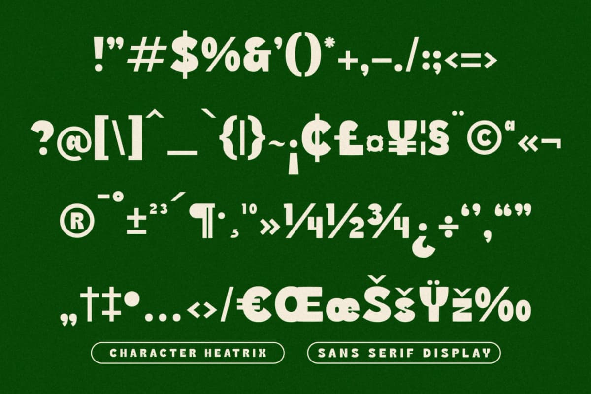 Heatrix - Sans Serif Display Font font preview 11