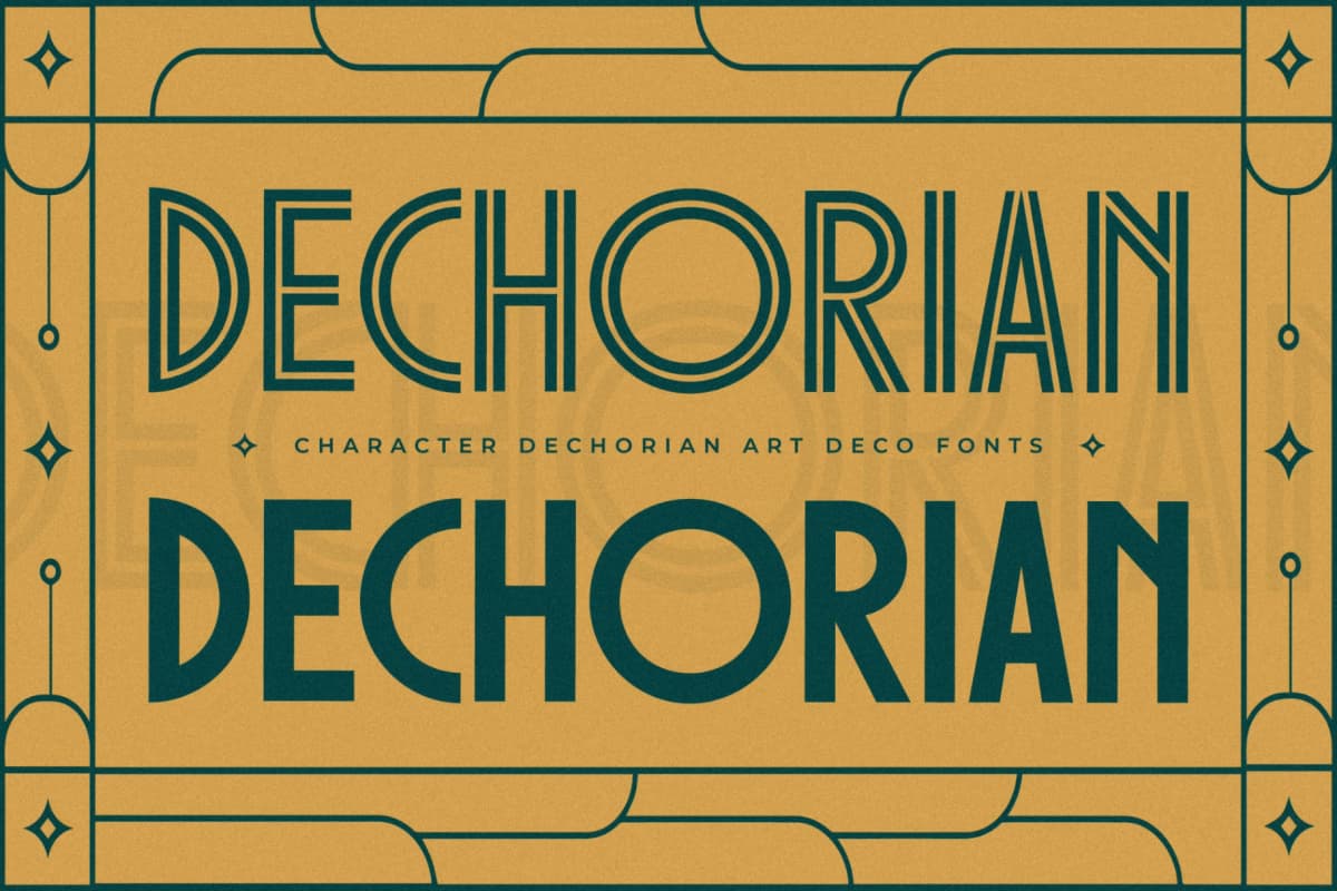 Dechorian - New Art Deco Font font preview 6