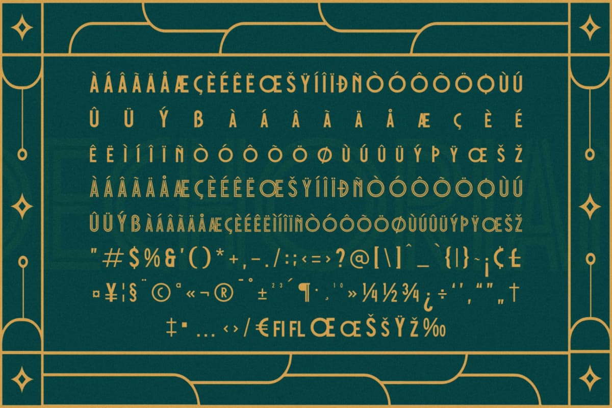 Dechorian - New Art Deco Font font preview 12