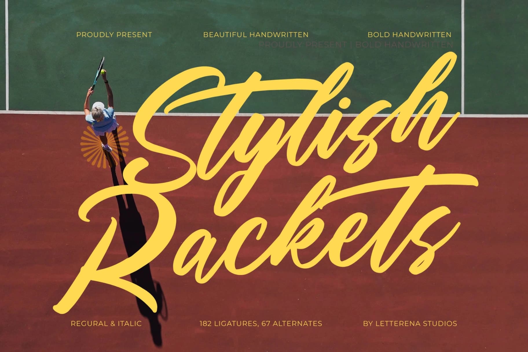 Preview of Stylish Rackets – Beautiful Handwritten Font font
