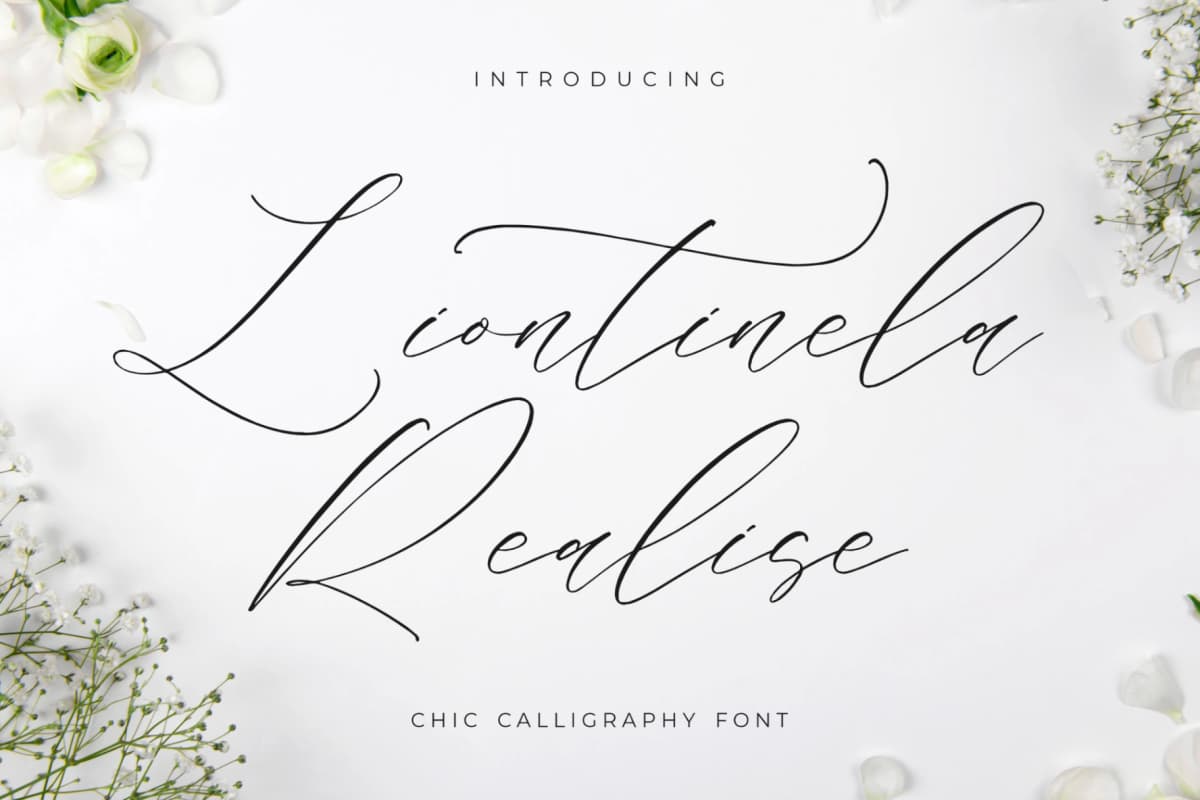 Liontinela Realise - Chic Calligraphy Font font preview 1