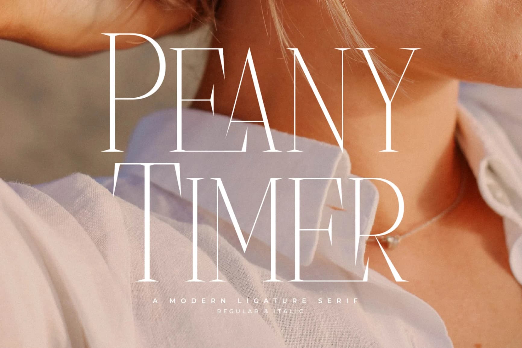 Preview of Peany Timer - A Modern Ligature Serif font