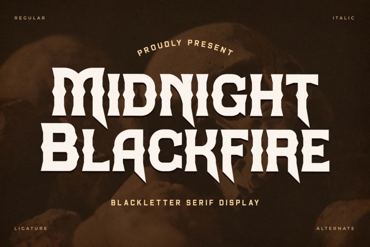 Preview 1 for Midnight Blackfire - Blackletter Serif Display Font