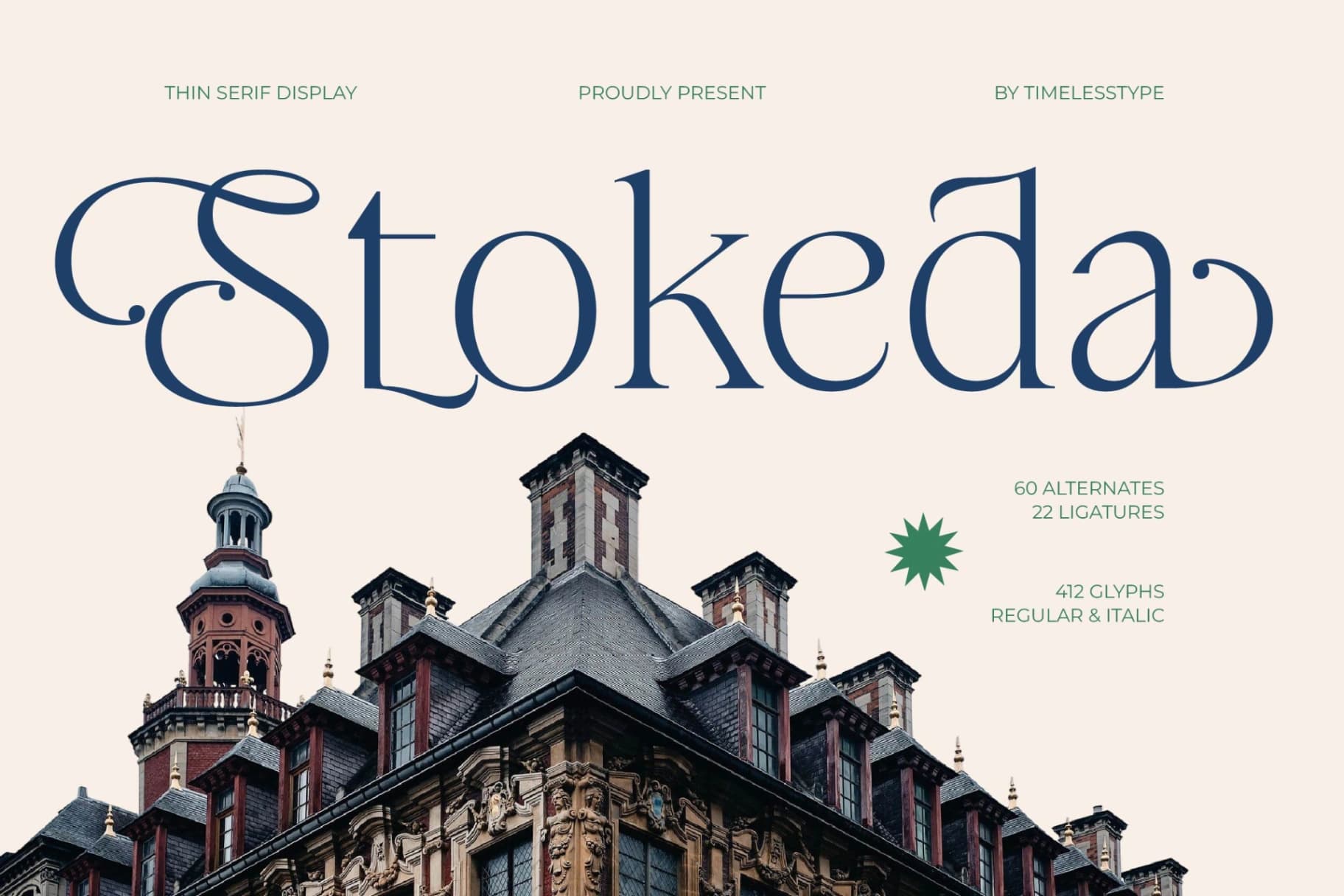 Preview 1 for Stokeda - Thin Serif Display Font